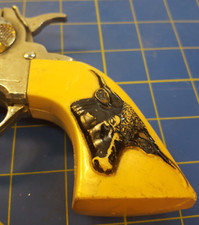 Vintage Halco Gun Metal Revolver Rare Bull Handle Toy.