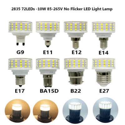 10W E27 G9 BA15D 85-265VAC 2835 Not-Dimmable LED Bulb No Flicker LED Light Lamp