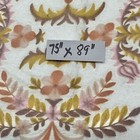 Vintage Floral Satin Trim Blanket Full Size Shabby Chic Cottagecore Floral 75x89