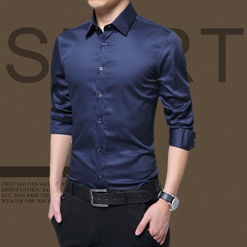 Mens Shirt Top Business Long Sleeve Formal Office Wedding Shirts S-5XL - Picture 4 of 19