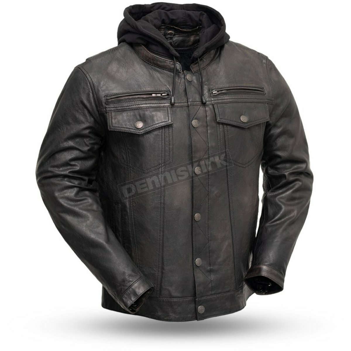 First Manufacturing Co. Black Olive Leather Jacket Mens 3X L