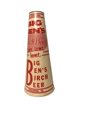 Vintage Big Ben's Birch Beer  Wax Cone - Catawissa, PA