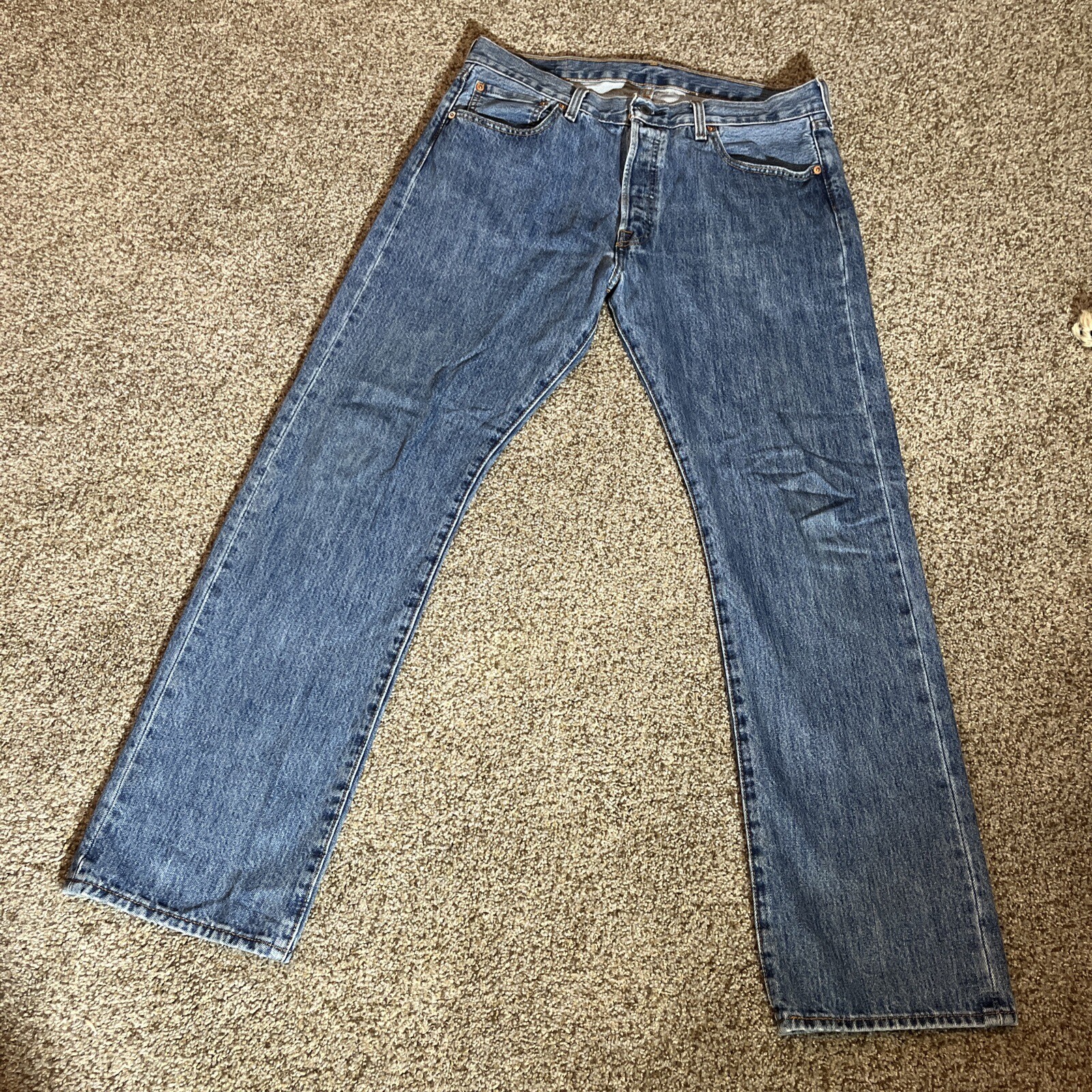 Levi's 501XX Button Fly Blue Jeans Men's 35 X 31 Blank Tab Denim - View 3