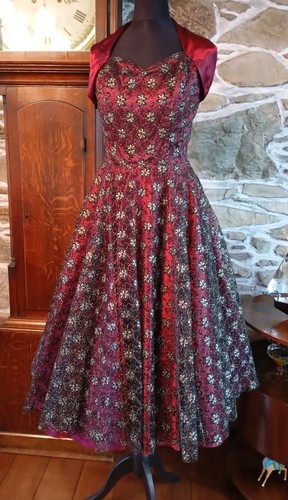 50er Jahre Vintage Style, Full Circle Party Dress Vivien Of Holloway 10 UK 8 - Bild 12 von 21