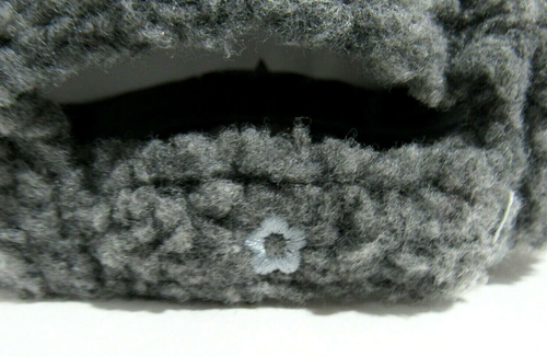 Limited Too Girls Sherpa Fleece Hat Gray Baseball Cap Rainbow Heart Sequins - Picture 6 of 14