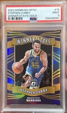 2023 Donruss Optic Stephen Curry winner stays- Gold  /10 Rare PSA Graded 9