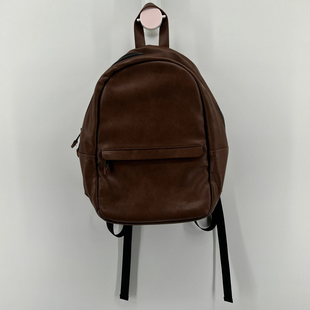 Steve Madden Brown Faux Leather Backpack Laptop Sleeve Adjustable Minimal Unisex Steve Madden|Leather Laptop Backpack For Women | Steve Madden main image 3