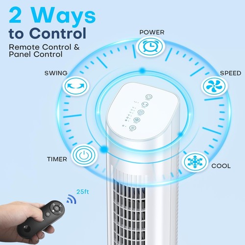 Evaporative Air Cooler, 35" Windowless Air Conditioner Portable W/3 Speeds, 25Ft - Picture 23 of 24
