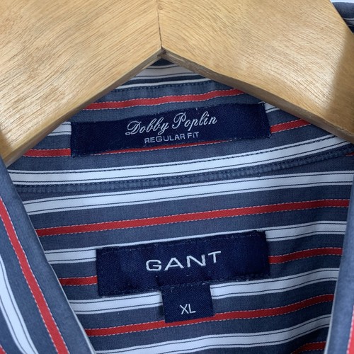 Gant Hemd Herren XL grau weiß rot gestreift Button Down Smart formell Büro Arbeit - Bild 9 von 16
