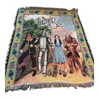 Vintage Wizard Of Oz Movie Woven Tapestry Throw Blanket USA 58”x47” Wall Hanging
