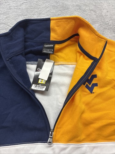 West Virginia Mountaineers 1/2 Zip Pullover Cropped Sweatshirt Women’s Size L - Picture 5 of 6
