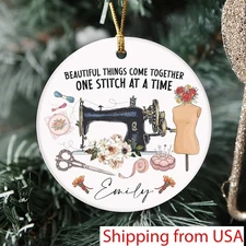 Personalized Quilting Christmas Ornaments, Xmas Sewing Lover, Christmas Tailo...