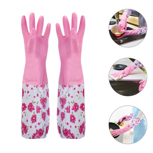 Thickened Dishwashing Gloves Work Reusable Cleaning Long for Dishes Kitchen
