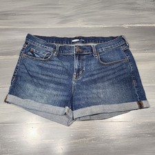Old Navy Boyfriend Denim Jean Shorts Cuffed Blue Women Size 12