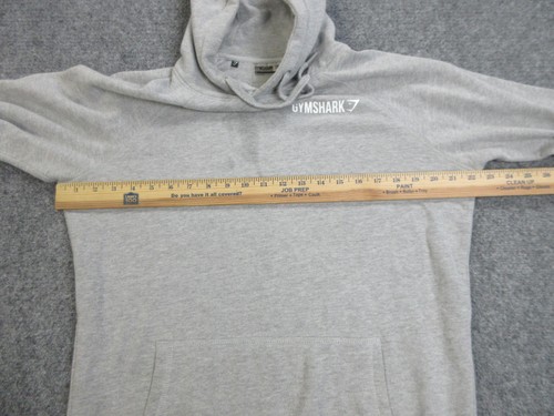 Gymshark Hoodie Mens Medium Gray Pullover Sweatshirt Kangaroo Pocket Athletic - Picture 8 of 15