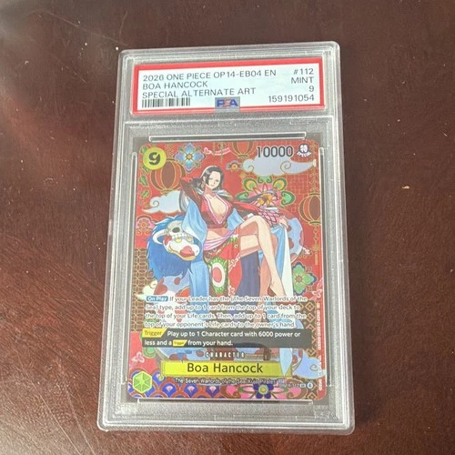 Bandai One Piece Card Game Boa Hancock OP14-EB04 #112 SP Holo Alt Art PSA 9 Eng
