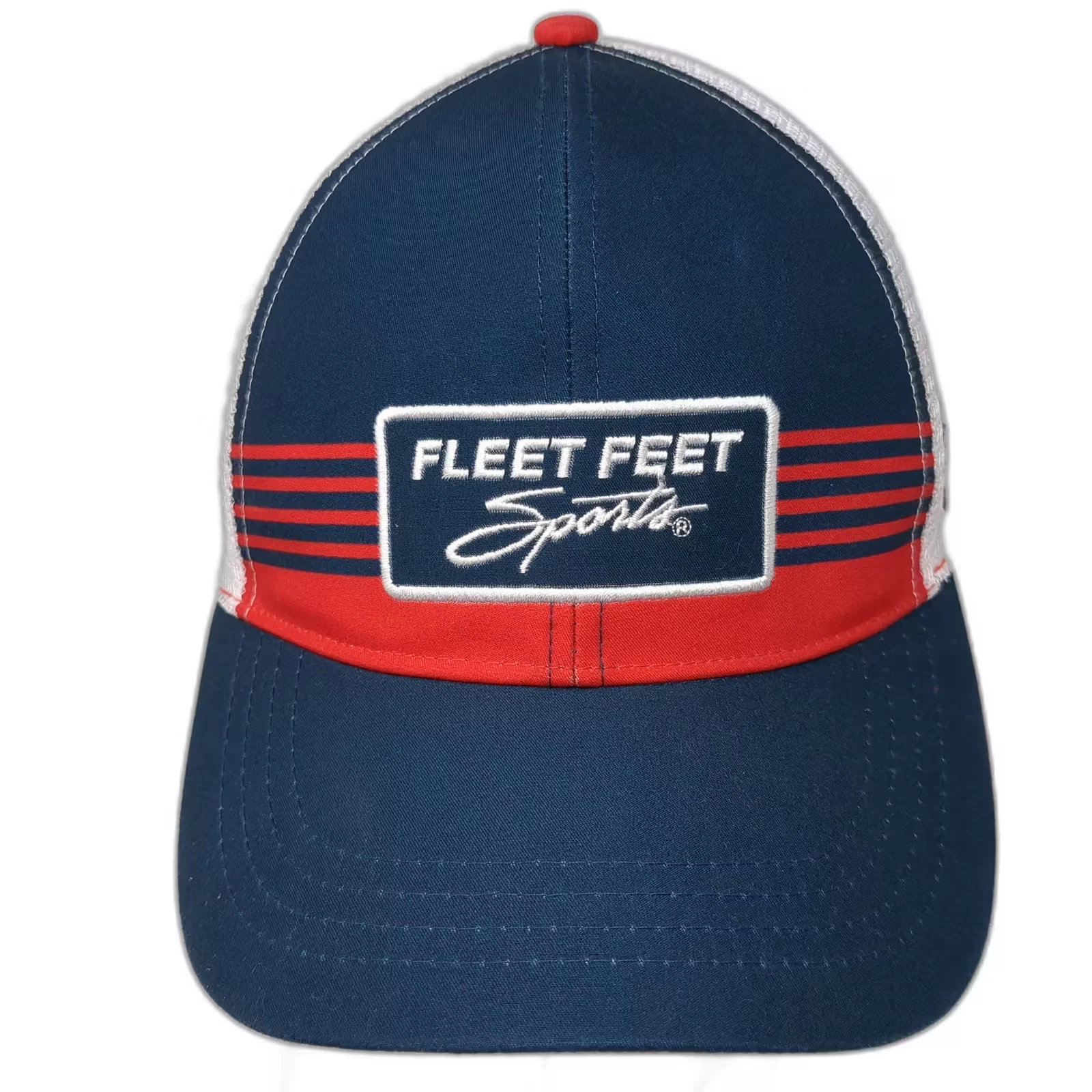 Boco Gear Fleet Feet Sports Trucker Hat Blue One Size Mesh Snapback Adjustable