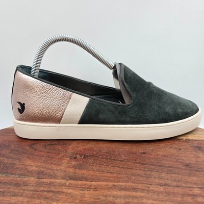 Birdies Angel City The Game Changer Shoes Womens 8 Green Rose Gold Suede Sneaker