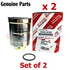 Genuine Toyota Prado 150 Series KDJ 1KD 3.0 Diesel Fuel Filter Pack x2