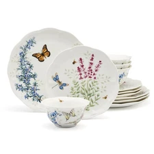 897792 Butterfly Meadow Herbs 12-Piece Dinnerware Set