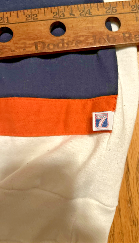 Vintage Logo 7 Chicago Bears Blue Collared Pullover Sweatshirt Size L NFL 1992 - Picture 4 of 5