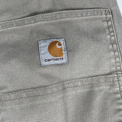 Carhartt Pants Mens 32x29 Khaki Tan Rugged Flex Duck Utility Work Relaxed Fit - Picture 2 of 11