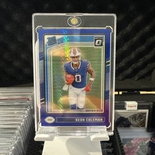 2024 Panini Donruss Optic - Rated Rookie Keon Coleman #263 Blue Hyper Prizm (RC)