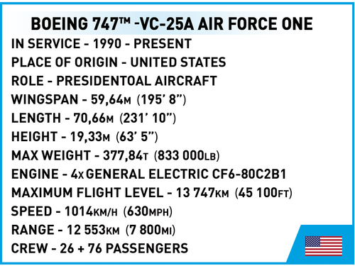 Cobi - Constructor Boeing 747 Air Force One 1/144 26610 - Bild 10 von 10