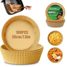 TRIPLE K&S Airfryer Backpapier für Heißluftfritteuse 100 Pcs 4–6, 5L Rund( 20cm)