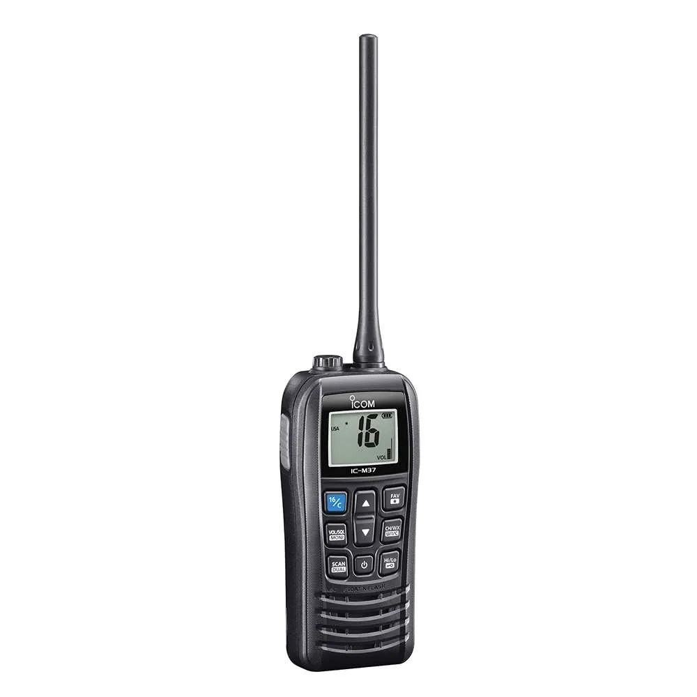 Icom M37 VHF Handheld Marine Radio - 6W. Available Now for $199.95