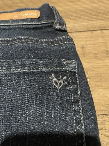 Girls Justice Girlfriend Dark Denim Jeans W Multicolor Sequins Stretch Comfort - Picture 13 of 16
