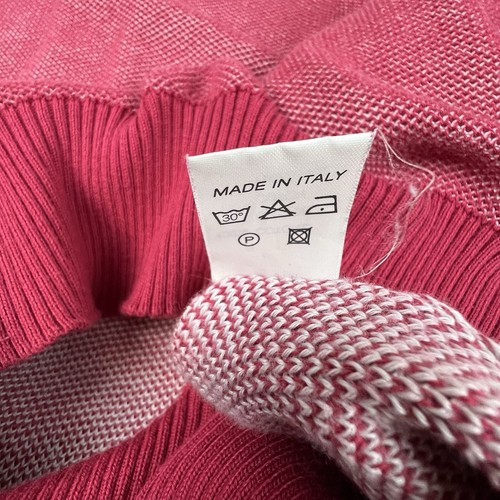 Canali V Neck Sweater Men's Size 54 Red Preppy Cotton Made In Italy - Picture 8 of 8