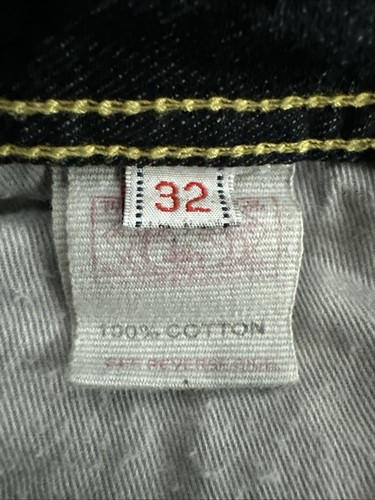 Evisu Denim Jeans Men 32x33 Blue Button Fly Paint RA29A8 Boot Distress Lot 0331 - Picture 12 of 16
