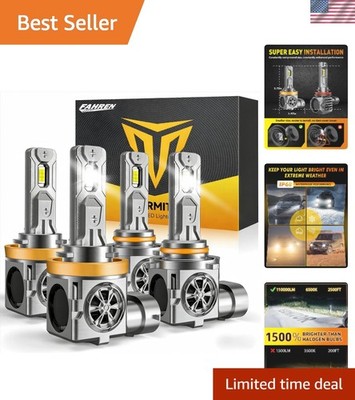 Effortless Plug & Play H11 9005 LED Bulbs - 1500% Brighter with 1:1 Halogen Size