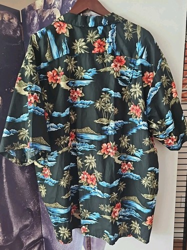 RJC Hawaiian Shirt Floral Beach Ocean Print Tropical Short Sleeve Button Up 4XL - Picture 9 of 10
