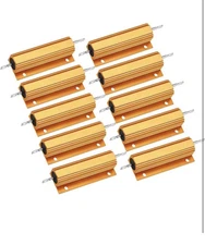 USA SHIPED 10Pcs 100 Watt 56 Ohm RANIT Aluminum Housed Wire Wound Resistor Gold