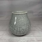 Chinese Crackle Glaze Vase Porcelain Guan-Style White Gray Asian - Marked