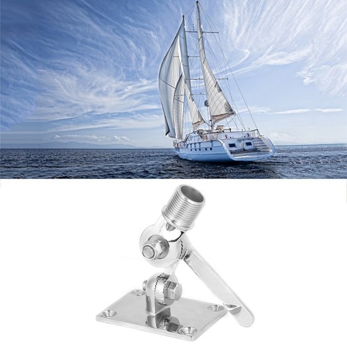 Marine VHF Stainless Steel Antenna Adjustable Bracket Holder For Boats - Zdjęcie 2 z 7