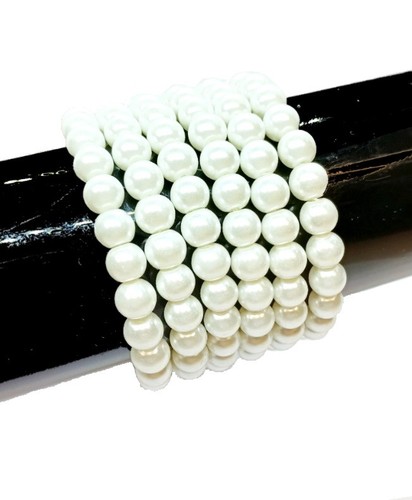 200x4mm, 150x6mm, 100x8mm, 88x10mm White Round imitation Faux Pearl Glass Beads - Picture 3 of 6