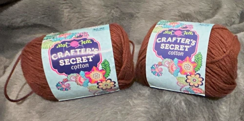 Crafter's Secret Cotton 4 Ply Brown 100% Cotton Yarn Skeins Lot of 2 MPN 109 - product listing photo