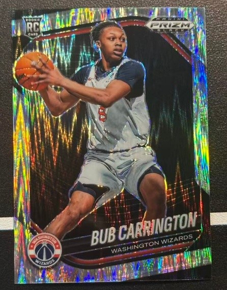 Bub Carrington 2024-25 Panini Prizm Black Skewed Prizm 085/249 RC #92