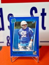 Nfl Panini Trading Cards Penei Sewell 2021 PRESS PROOF BLUE Donruss #328 RC,Lion