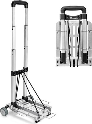 Mini Luggage Cart with Wheels Foldable, Lightweight Trolley Cart with ...