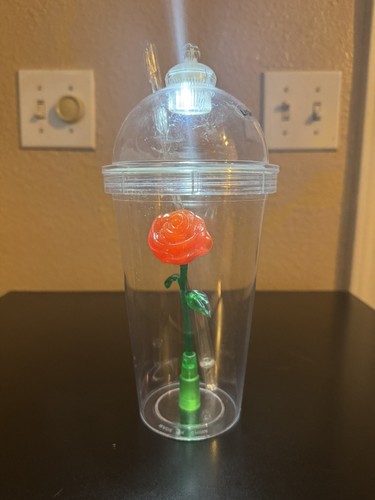 Die Schöne und das Biest Verzauberte Rose Souvenir Tasse beleuchtet Disney Parks Belle - Bild 1 von 5
