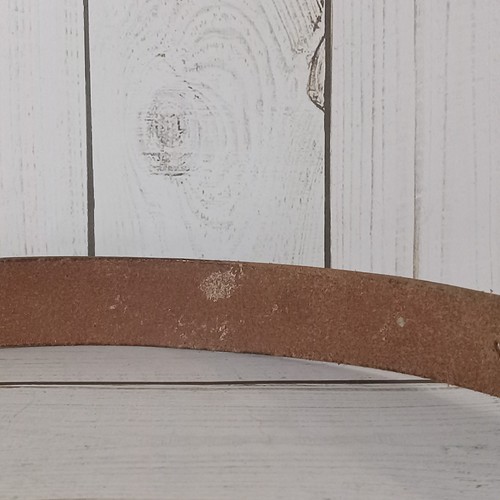 Vintage Ledergürtel mit Hufeisenschnalle Top Grain Oil Tan Leder - Größe 38 - Bild 11 von 13