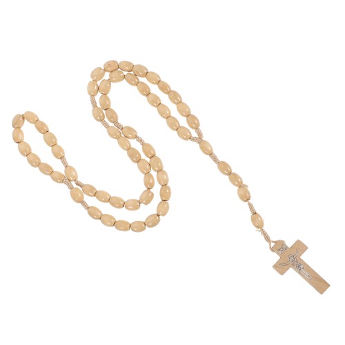 Collar espiritual colgante cruz madera para hombre mujer joyería hecho a mano con cuentas - Imagen 7 de 12