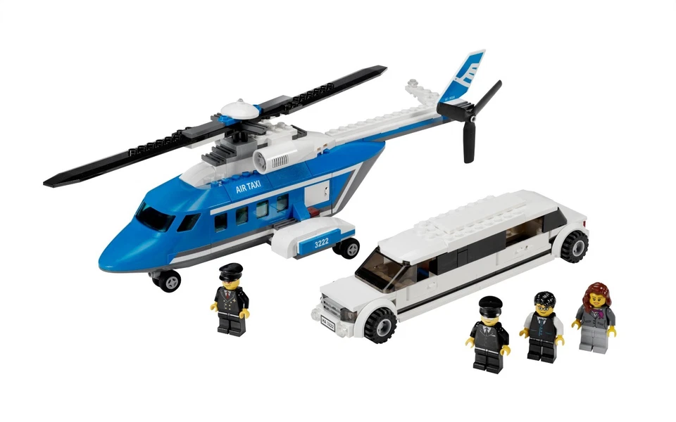 Lego CITY 3222 ~ HELICÓPTERO Y LIMUSINA ~ Retirado NUEVO SELLADO Piloto Driver Foto 3 de 4