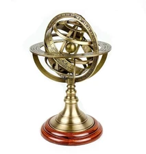 Brass Armillary Sphere Astrolabe Nautical Marine Tabletop Globe ~ Armillary Sphe