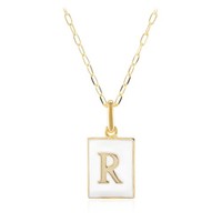 Cavill Silberkette 925 Sterlingsilber Vergoldet Mit Initial R AnhäNger