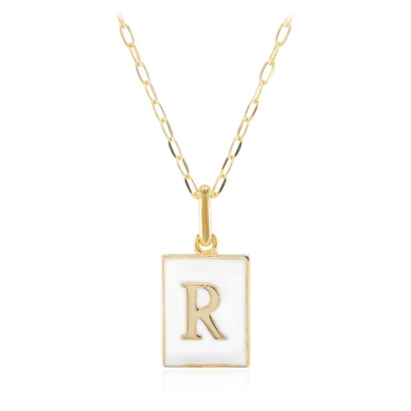 Cavill Silberkette 925 Sterlingsilber Vergoldet Mit Initial R AnhäNger-image